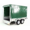 Kooktrailer met 150x300cm zeil 2600kg | Type 7.26 | 180cm hoog zeil – groen