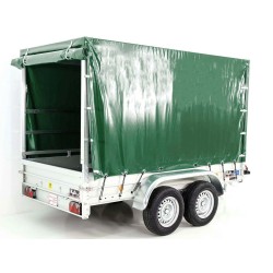 Kooktrailer met 150x300cm zeil 2600kg | Type 7.26 | 180cm hoog zeil – groen