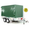 Kooktrailer met 150x300cm zeil 2600kg | Type 7.26 | 180cm hoog zeil – groen