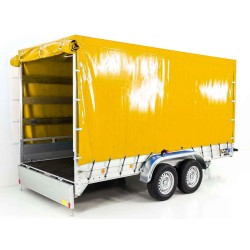 Koch aanhangwagen met 185x400cm zeil 2600kg | Type 10.26 | 200cm hoog geel zeil