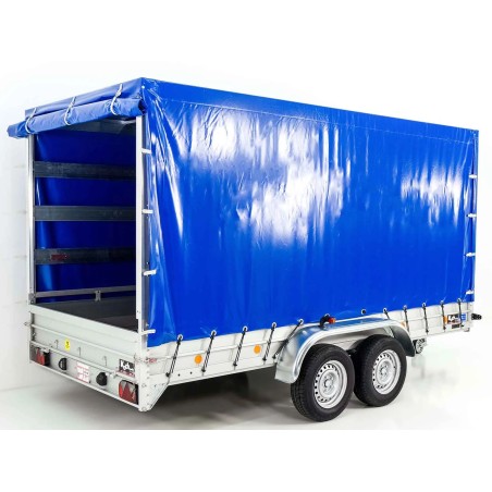 Koch aanhangwagen met 185x400cm zeil 2600kg | Type 10.26 | 200cm hoog blauw zeil