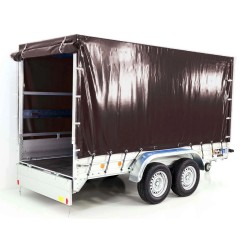 Koch aanhangwagen met 150x350cm zeil 2600kg | Type 8.26 | 180cm hoog zwart zeil