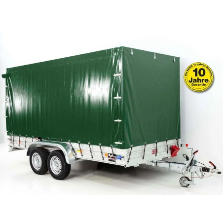 Koch aanhangwagen met 185x400cm zeil 2600kg | Type 10.26 | 200cm hoog groen zeil