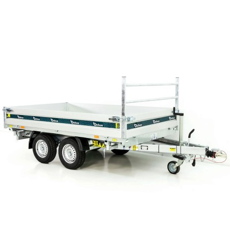 Debon driezijdige kipper 180×306 2.6t | Elektronische pomp | Oprijplaten | Steunen