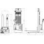 Elektrische stapelaar 1500 kg, 3000 mm, dubbele mast, 180 AH, MW Tools